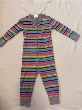 Hanna Andersson Multicolor Stripe One-Piece Pajamas (18-24m)